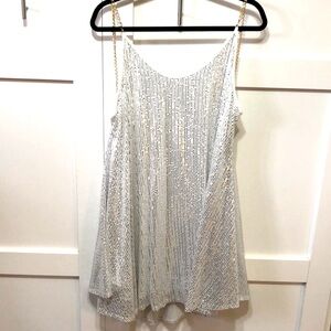 Boutique Sparkling Blouse  with Gold chain straps